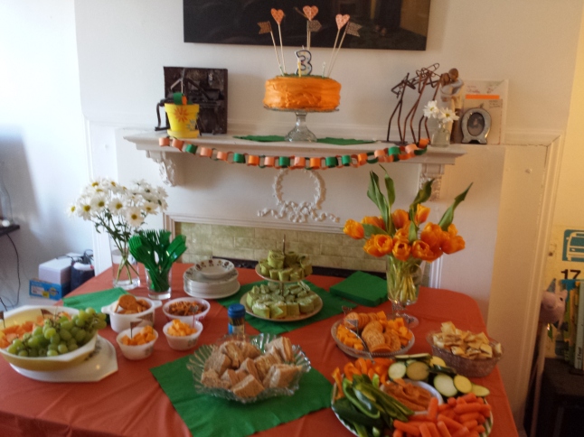 Orange and Green Party Table