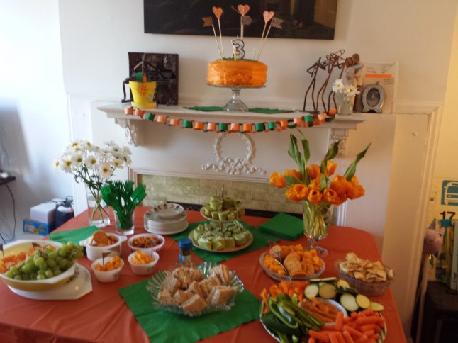 Orange and Green Party Table