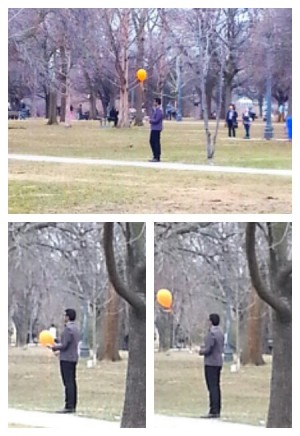 Man with an Orange Balloon in Trinity Bellwoods